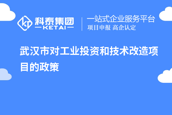 武漢市對工業投資和<a href=http://www.tensang.com/fuwu/jishugaizao.html target=_blank class=infotextkey>技術改造</a>項目的政策