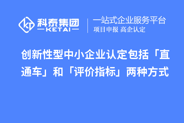 創(chuàng)新性型中小企業(yè)認定包括「直通車」和「評價指標(biāo)」兩種方式