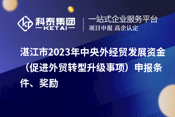 湛江市2023年中央外經貿發展資金（促進外貿轉型升級事項）申報條件、獎勵