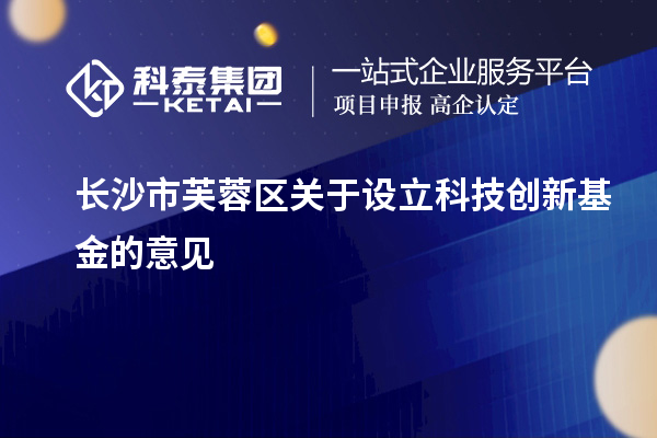 長沙市芙蓉區關于設立科技創新基金的意見