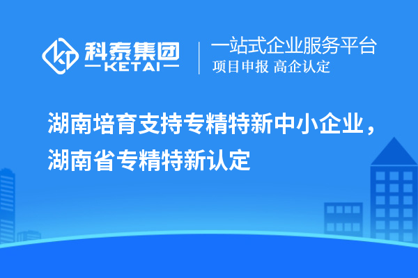 湖南培育支持專(zhuān)精特新中小企業(yè)，湖南省專(zhuān)精特新認(rèn)定
