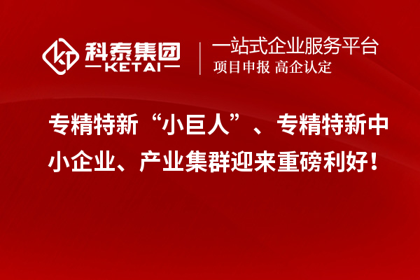 專精特新“小巨人”、<a href=http://www.tensang.com/fuwu/zhuanjingtexin.html target=_blank class=infotextkey>專精特新中小企業</a>、產業集群迎來重磅利好！
