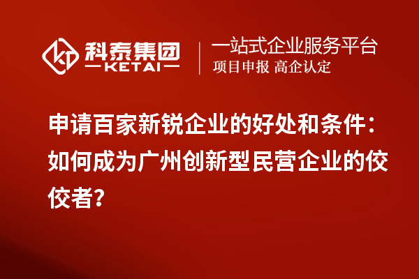申請(qǐng)百家新銳企業(yè)的好處和條件：如何成為廣州創(chuàng)新型民營(yíng)企業(yè)的佼佼者？