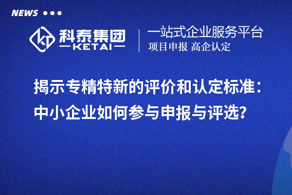 揭示專精特新的評價和認定標準：中小企業如何參與申報與評選？