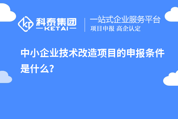 中小企業<a href=http://www.tensang.com/fuwu/jishugaizao.html target=_blank class=infotextkey>技術改造</a>項目的申報條件是什么？
