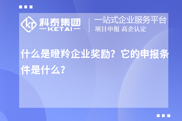 什么是瞪羚企業獎勵？它的申報條件是什么？