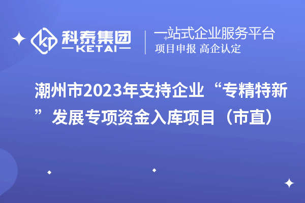 潮州市2023年支持企業(yè)“專精特新”發(fā)展專項(xiàng)資金入庫(kù)項(xiàng)目（市直）