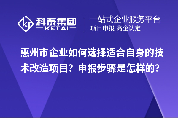 惠州市企業(yè)如何選擇適合自身的技術(shù)改造項目？申報步驟是怎樣的？