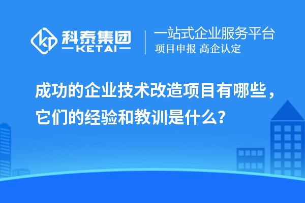 成功的企業<a href=http://www.tensang.com/fuwu/jishugaizao.html target=_blank class=infotextkey>技術改造</a>項目有哪些，它們的經驗和教訓是什么？