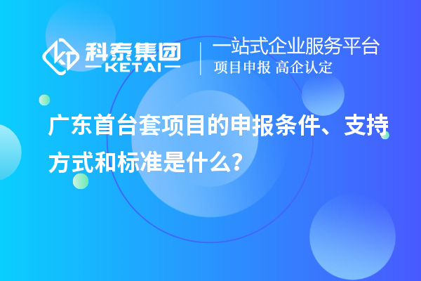 廣東首臺套項目的申報條件、支持方式和標準是什么？