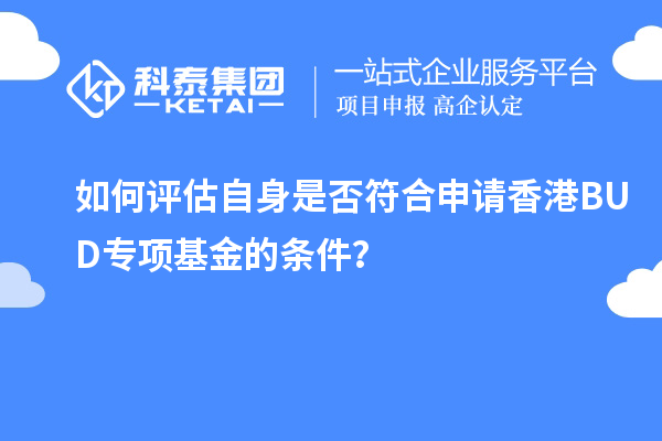 如何評估自身是否符合申請香港BUD專項基金的條件？