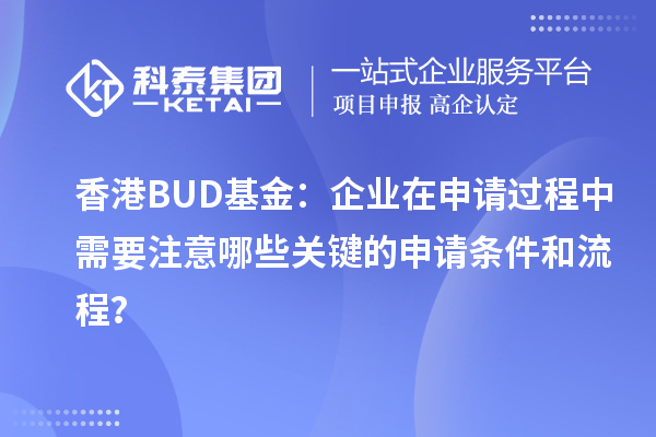 香港BUD基金：企業在申請過程中需要注意哪些關鍵的申請條件和流程？
