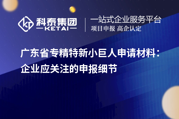 廣東省專(zhuān)精特新小巨人申請(qǐng)材料：企業(yè)應(yīng)關(guān)注的申報(bào)細(xì)節(jié)