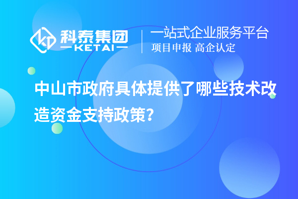 中山市政府具體提供了哪些技術(shù)改造資金支持政策？