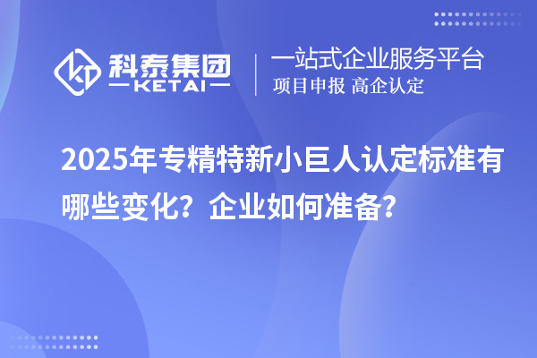 2025年專精特新小巨人認定標準有哪些變化？企業如何準備？