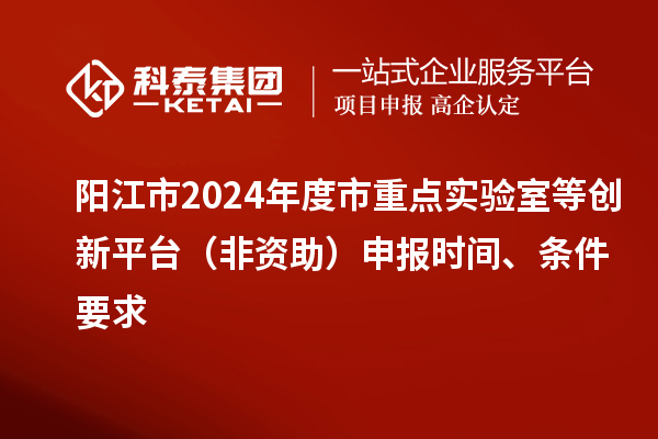 陽(yáng)江市2024年度市重點(diǎn)實(shí)驗(yàn)室等創(chuàng)新平臺(tái)（非資助）申報(bào)時(shí)間、條件要求
