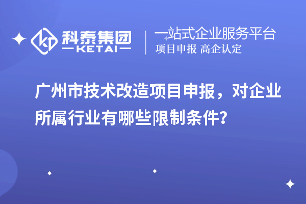 廣州市技術改造項目申報，對企業所屬行業有哪些限制條件？