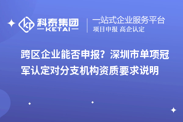 跨區(qū)企業(yè)能否申報(bào)？深圳市單項(xiàng)冠軍認(rèn)定對分支機(jī)構(gòu)資質(zhì)要求說明