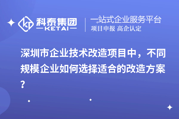 深圳市企業技術改造項目中，不同規模企業如何選擇適合的改造方案？