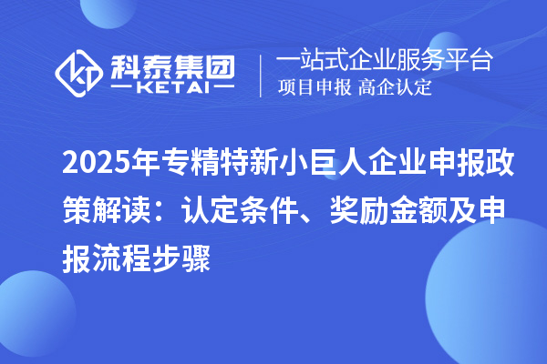 2025年專精特新小巨人企業(yè)申報(bào)政策解讀：認(rèn)定條件、獎(jiǎng)勵(lì)金額及申報(bào)流程步驟