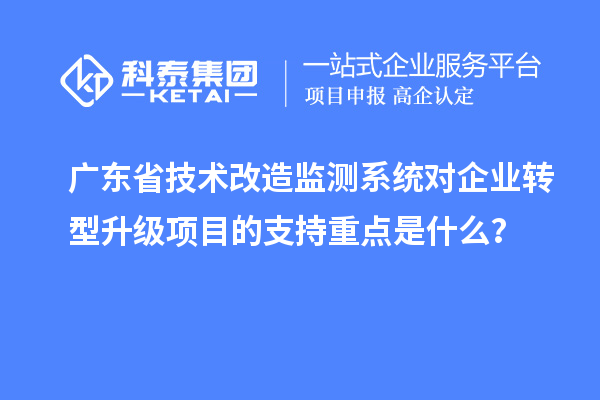 廣東省技術(shù)改造監(jiān)測系統(tǒng)對企業(yè)轉(zhuǎn)型升級項目的支持重點是什么？