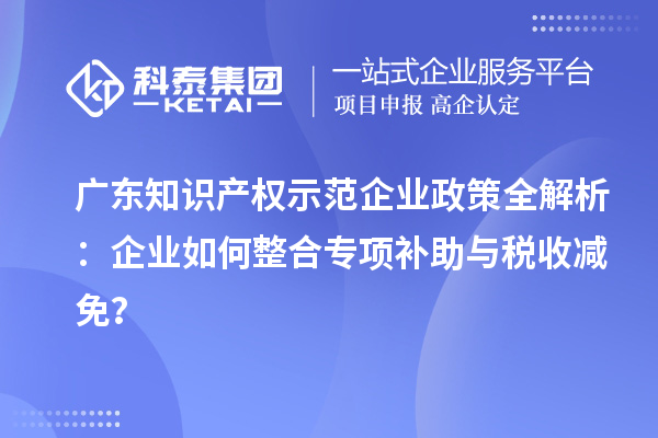 廣東知識(shí)產(chǎn)權(quán)示范企業(yè)政策全解析：企業(yè)如何整合專項(xiàng)補(bǔ)助與稅收減免？