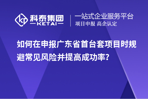 如何在申報廣東省首臺套項目時規避常見風險并提高成功率？