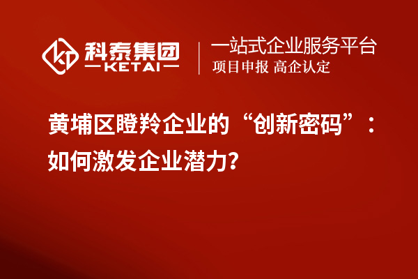 黃埔區瞪羚企業的“創新密碼”：如何激發企業潛力？