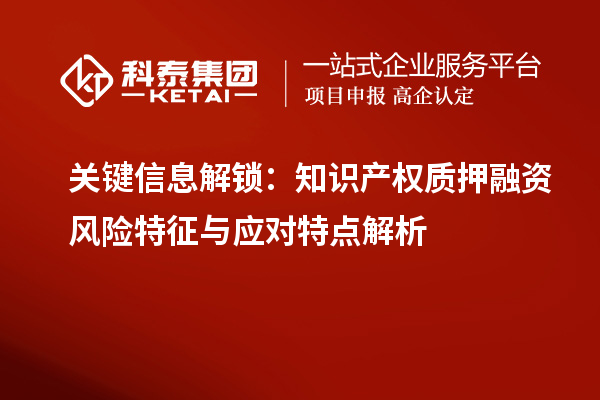 關(guān)鍵信息解鎖：知識(shí)產(chǎn)權(quán)質(zhì)押融資風(fēng)險(xiǎn)特征與應(yīng)對(duì)特點(diǎn)解析