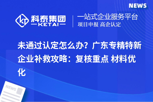 未通過(guò)認(rèn)定怎么辦？廣東專(zhuān)精特新企業(yè)補(bǔ)救攻略：復(fù)核重點(diǎn)+材料優(yōu)化