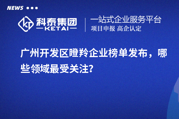 廣州開發區瞪羚企業榜單發布，哪些領域最受關注？