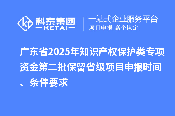 廣東省2025年知識(shí)產(chǎn)權(quán)保護(hù)類專項(xiàng)資金第二批保留省級(jí)項(xiàng)目申報(bào)時(shí)間、條件要求