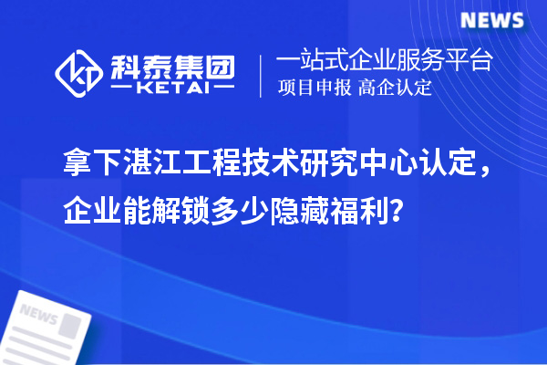 拿下湛江工程技術研究中心認定，企業能解鎖多少隱藏福利？